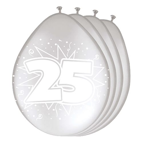 Ballonger 25-års Jubileum Silver - 8-pack