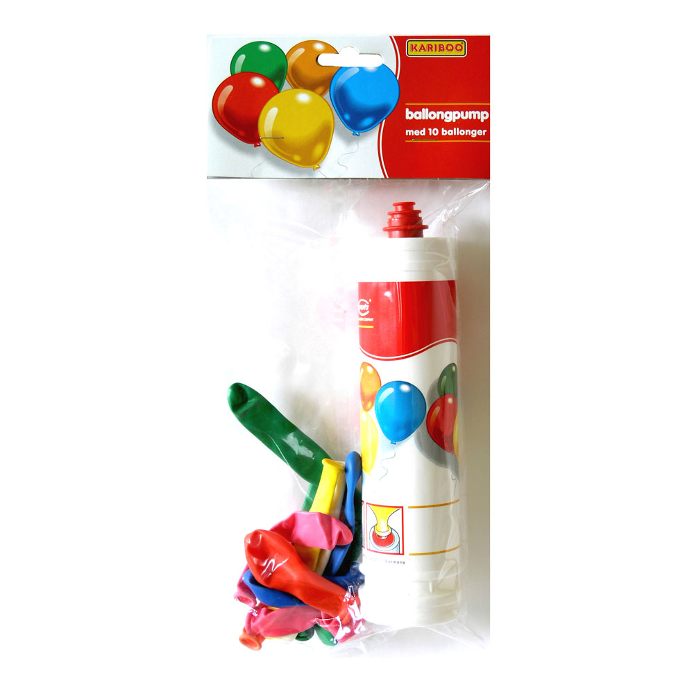 Ballonger med Ballongpump - 10-pack