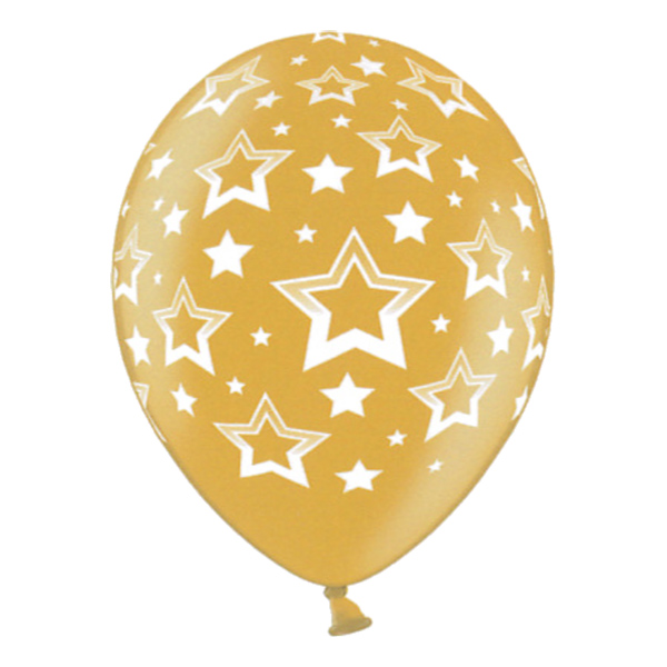 Ballonger Stjärnor Guld - 6-pack