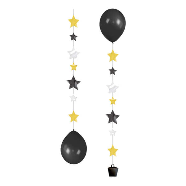 Ballongsvansar Stjärnor Guld/Silver - 3-pack