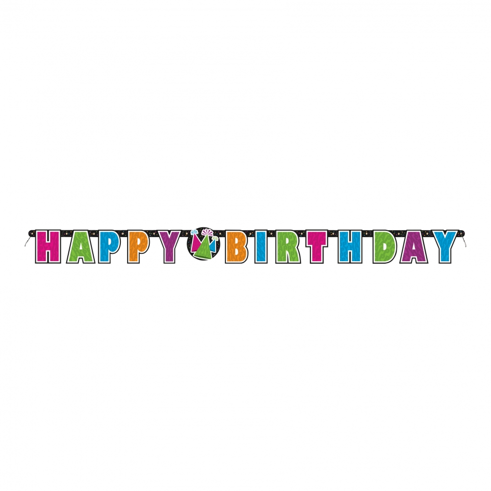 Bokstavsgirlang Happy Birthday Neon