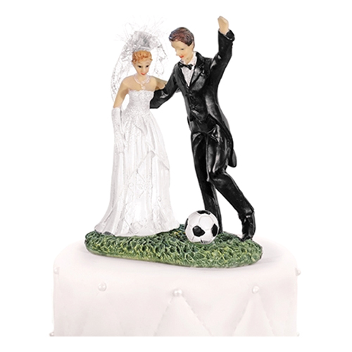 Festprylar till bröllopsfigur Nygifta med Fotboll