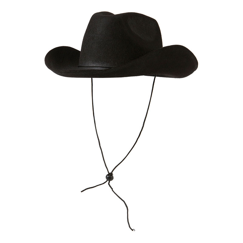Cowboyhatt med Snöre Svart - One size
