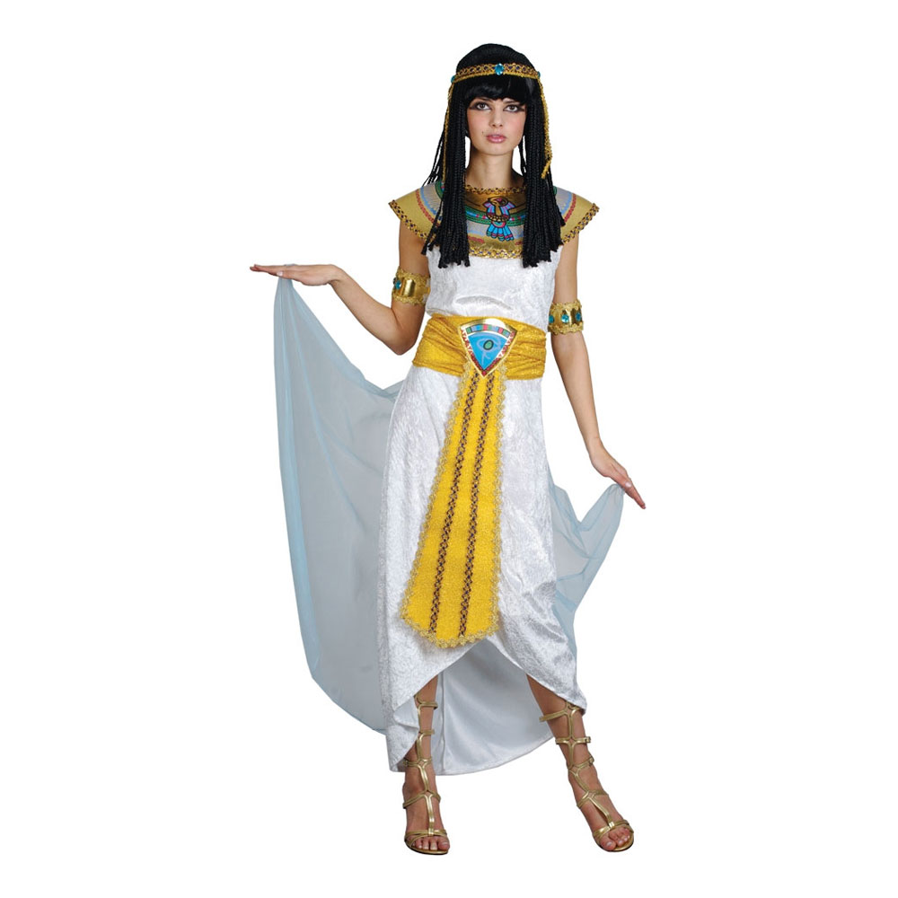 Drottning Cleopatra Vit Maskeraddräkt - X-Large