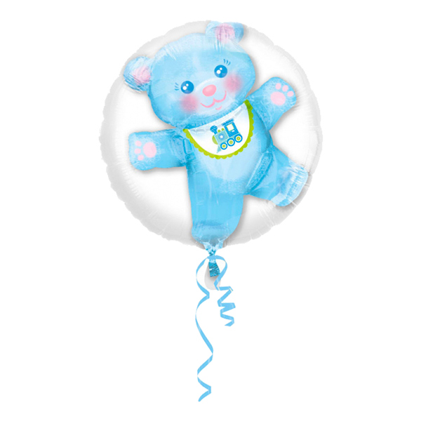 Dubbelballong Blå Nallebjörn