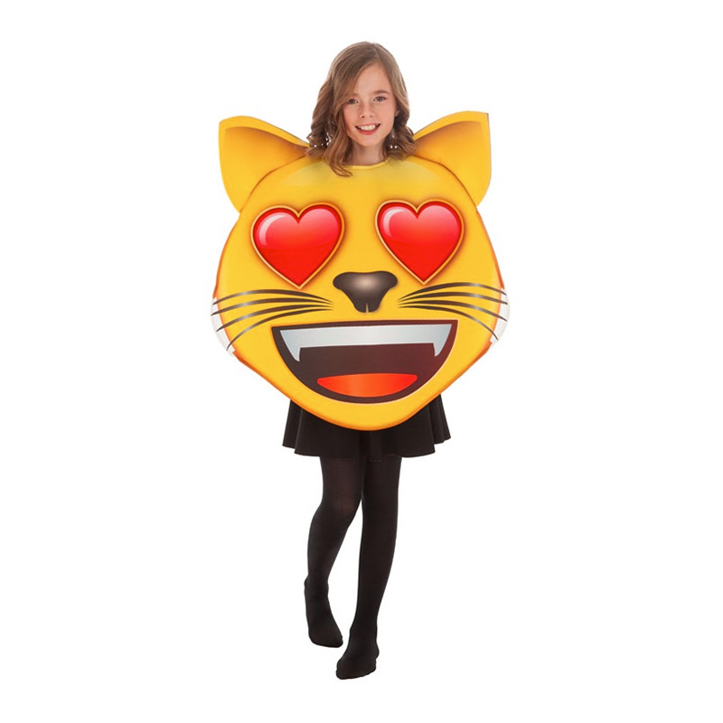 Emoji Cat Heart Barn Maskeraddräkt - One size