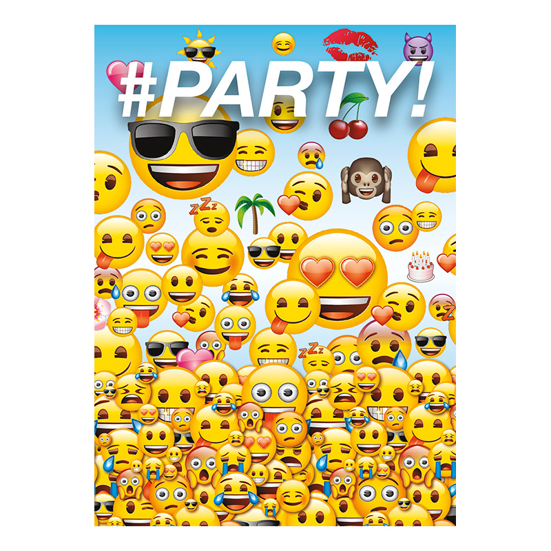 Emoji Inbjudningskort - 8-pack