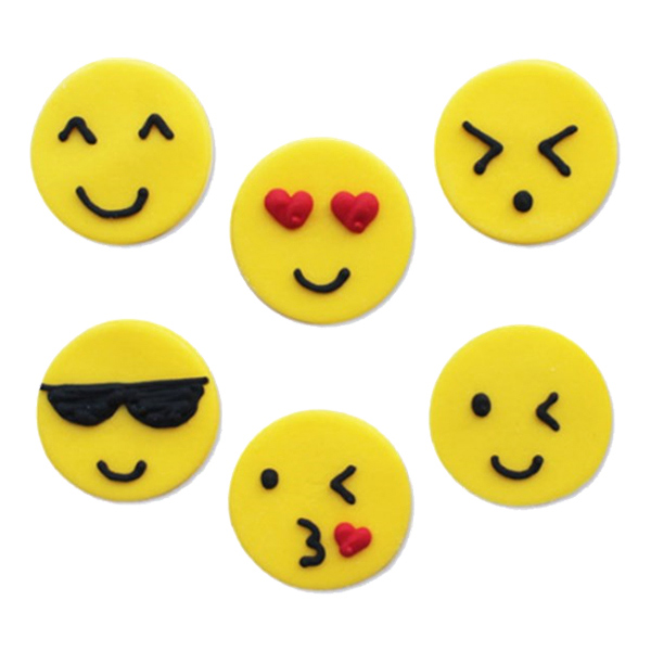 Emoji Sockerdekoration - 6-pack