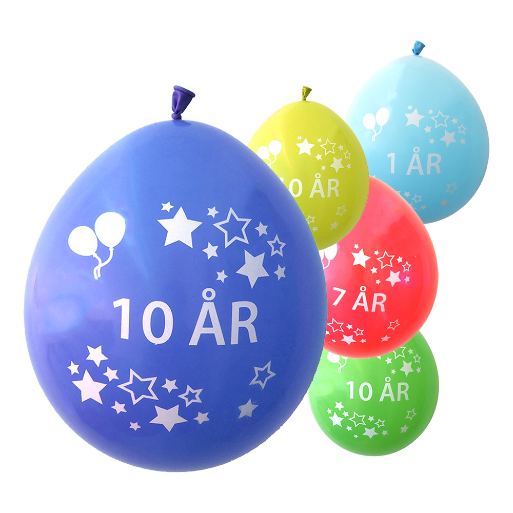 Födelsedagsballonger - 6 ÅR