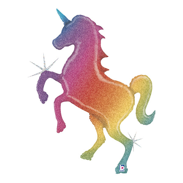 Folieballong Glitter Rainbow Unicorn