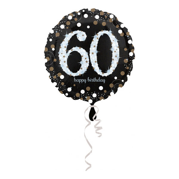 Folieballong Happy Birthday 60 Glitter