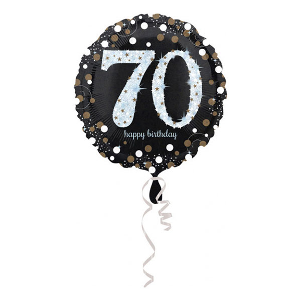 Folieballong Happy Birthday 70 Glitter