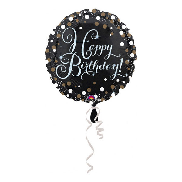 Folieballong Happy Birthday Glitter