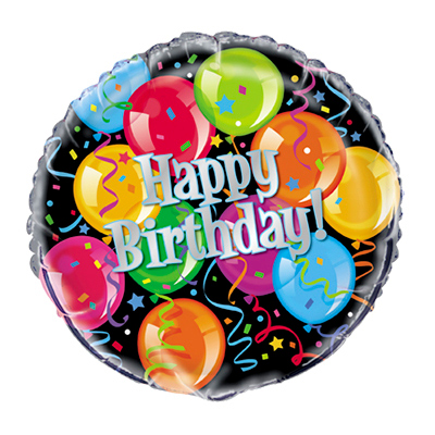 Folieballong Happy Birthday Rund