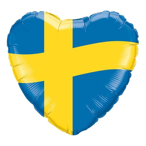 Folieballong Hjärta med Svenska Flaggan