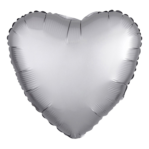 Folieballong Hjärta Satin Platinum