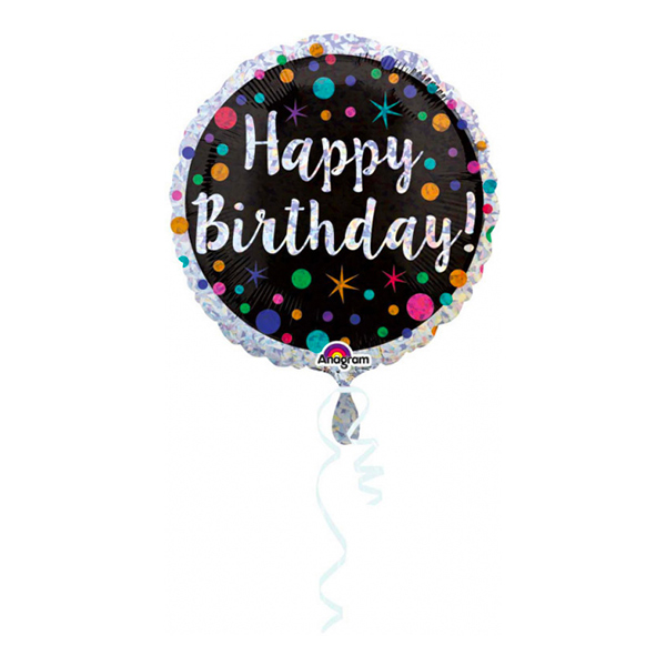 Folieballong Prickig Happy Birthday