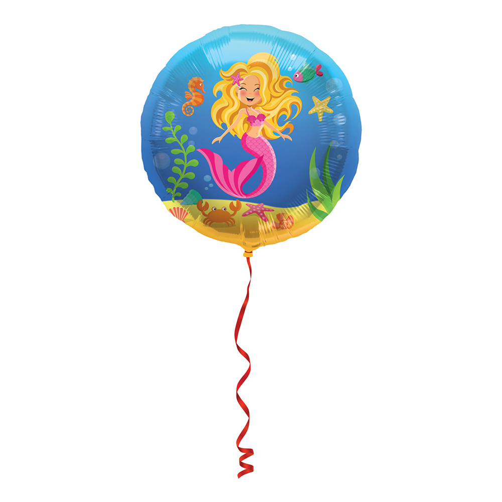 Folieballong Sjöjungfru Rund