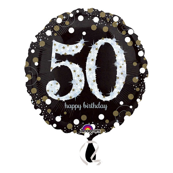 Folieballong Sparkling Birthday 50
