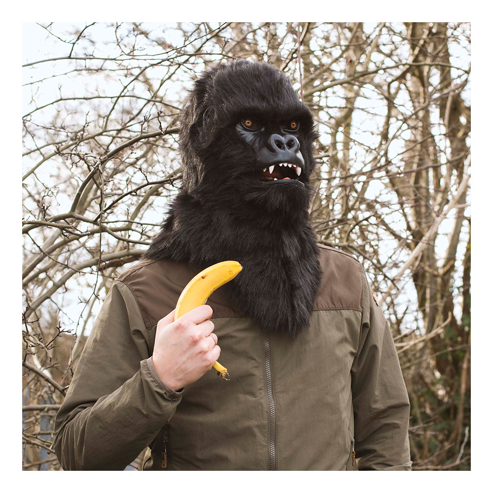 Gorilla med Rörlig Mun Mask - One size