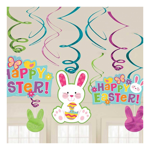 Happy Easter Hängande Swirls