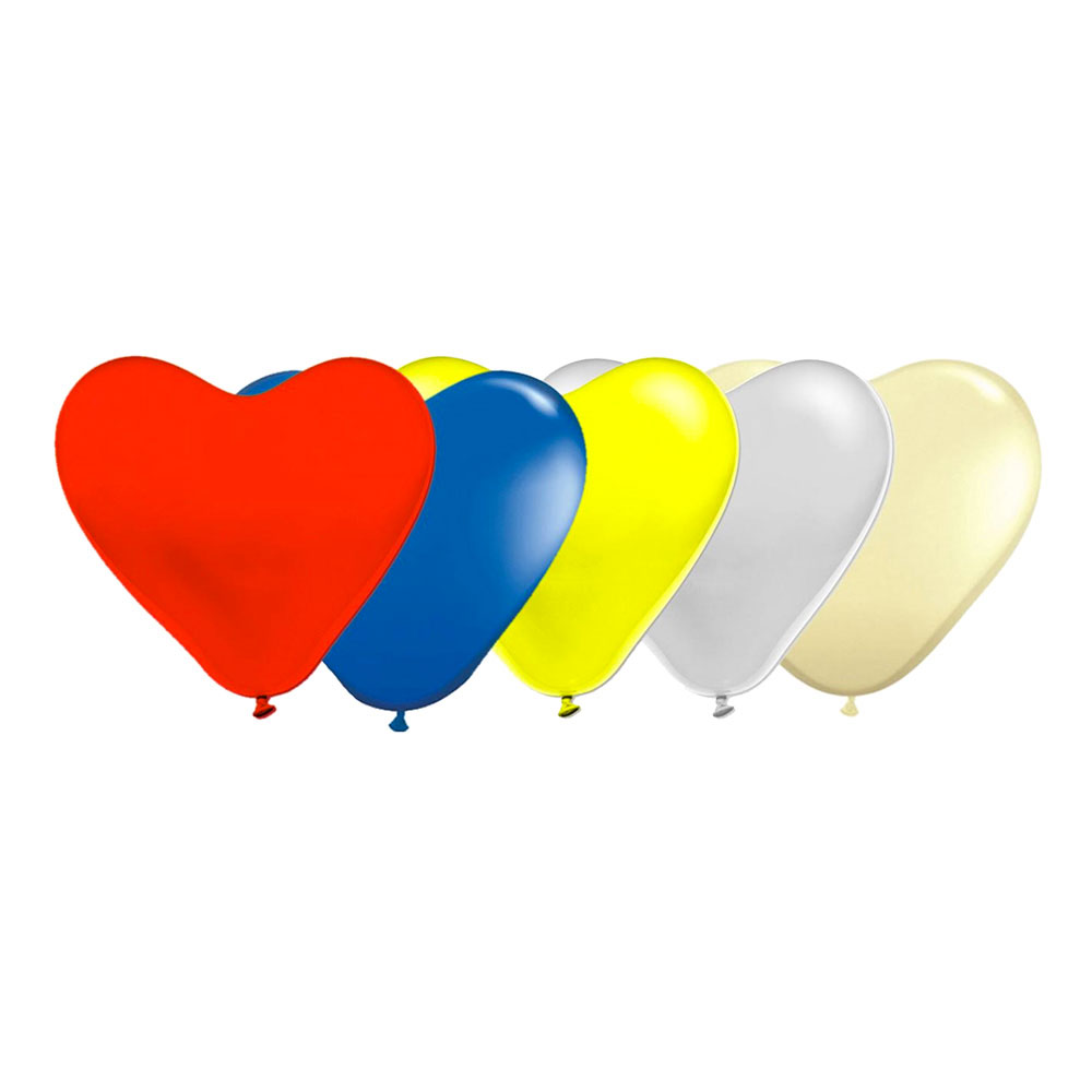 Hjärtballonger Blandade Färger - 10-pack