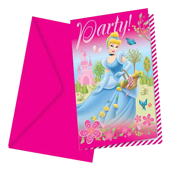 Inbjudningskort Disney Prinsessa - 6-pack