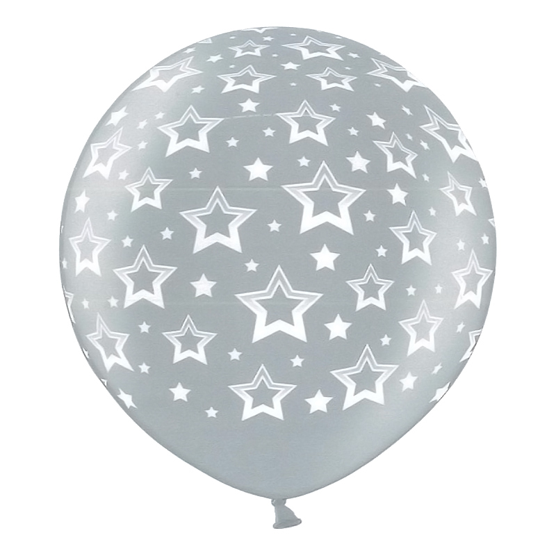 Jätteballong Stjärnor Silver - 1-pack