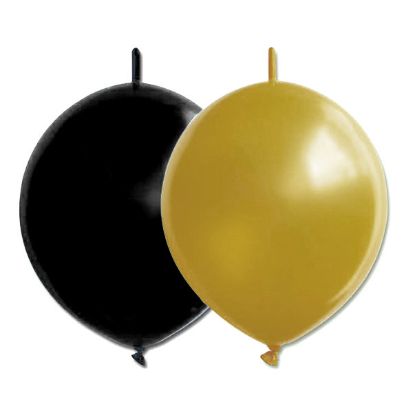 Kedjeballonger Guld/Svart - 10-pack