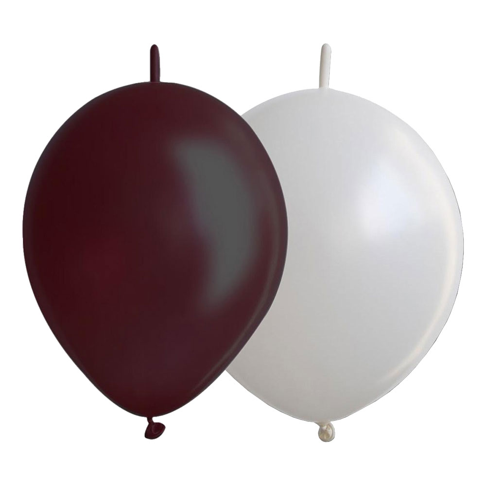 Kedjeballonger Svarta/Vita - 25-pack