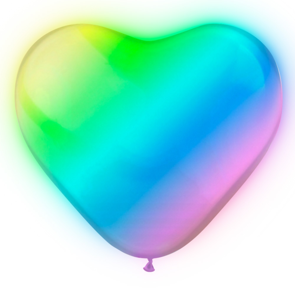 LED-Ballonger Hjärtan Färgskiftande - 5-pack