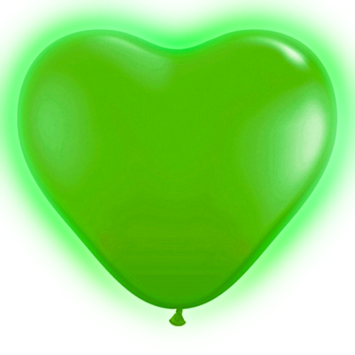 LED-Ballonger Hjärtan Gröna - 5-pack