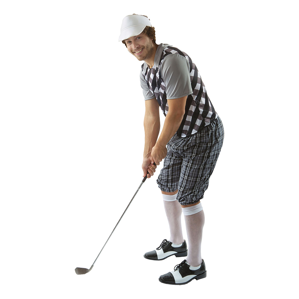 Manlig Golfare Svart/Vit Maskeraddräkt - Standard