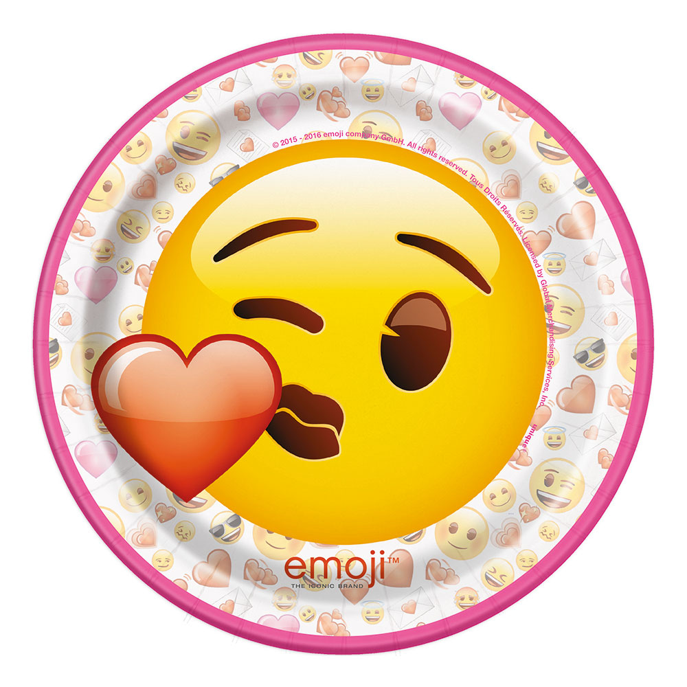 Pappersassietter Emoji Kiss - 8-pack