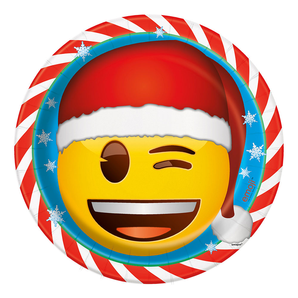 Papperstallrikar Emoji Julafton - 8-pack