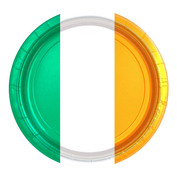 Papperstallrikar Irlands Flagga - 8-pack
