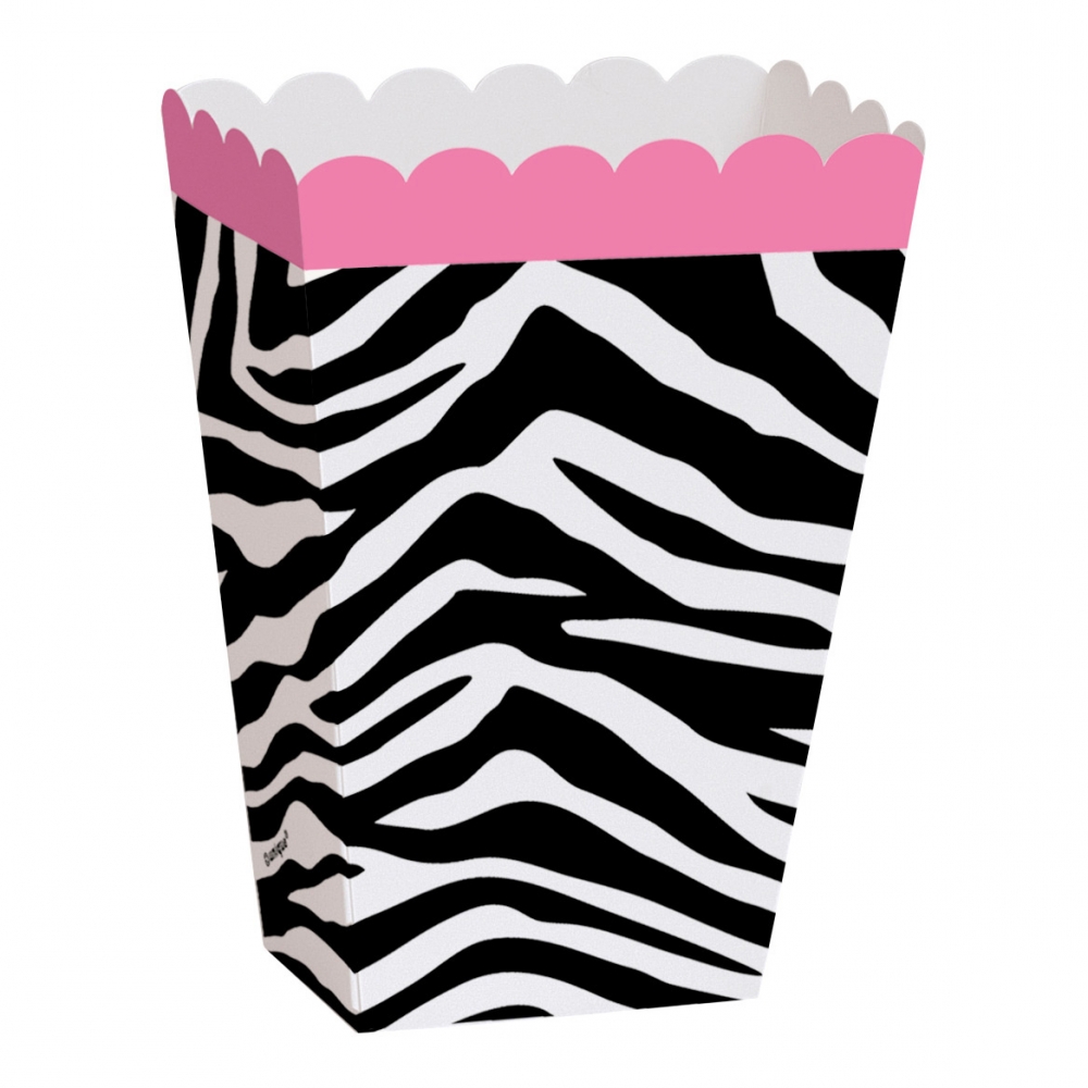 Popcornbägare Zebra - 8-pack
