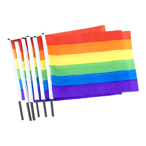 Prideflagga på Pinne 60x90cm - 6-pack