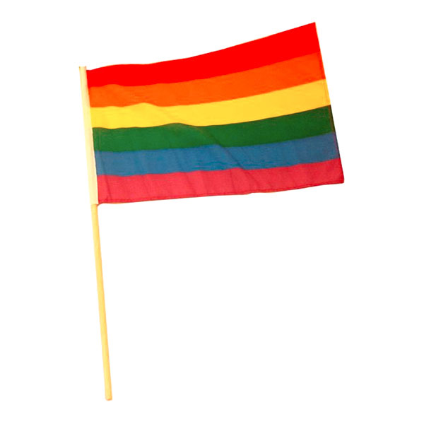 Regnbågsflagga XL på Pinne - 1-pack