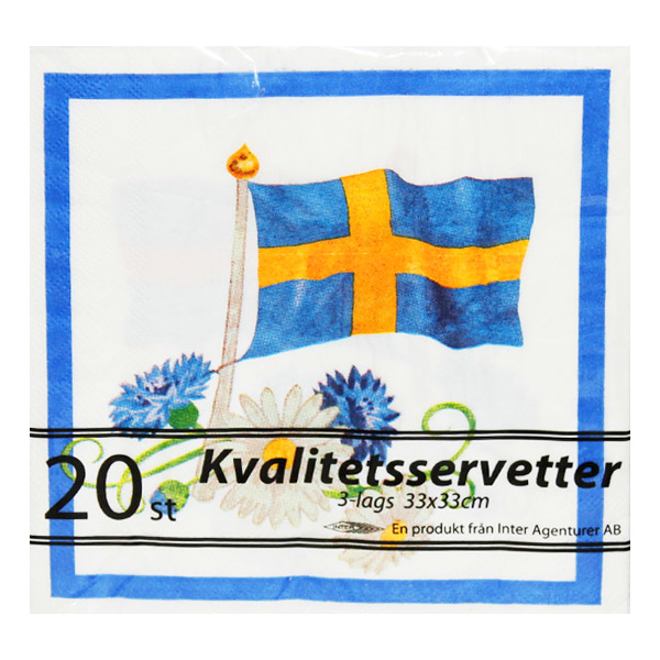 Servetter Svensk Flagga - 20-pack