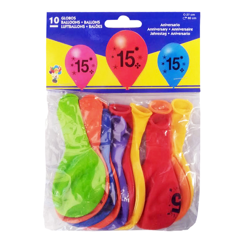 Sifferballong Latex 15 - 10-pack