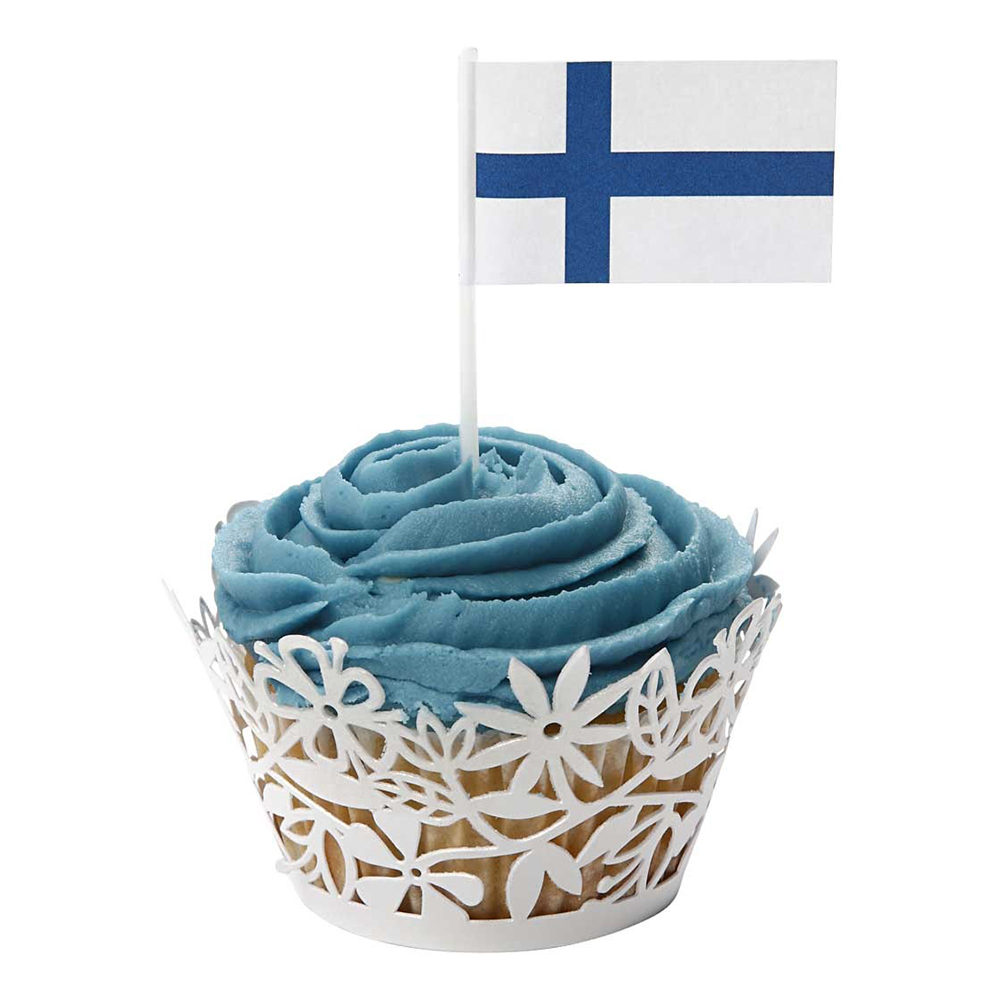 Tårtflaggor Finland - 100-pack