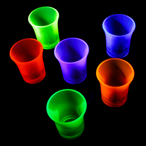 UV Neon Shotglas - 6-pack 2,5 cl