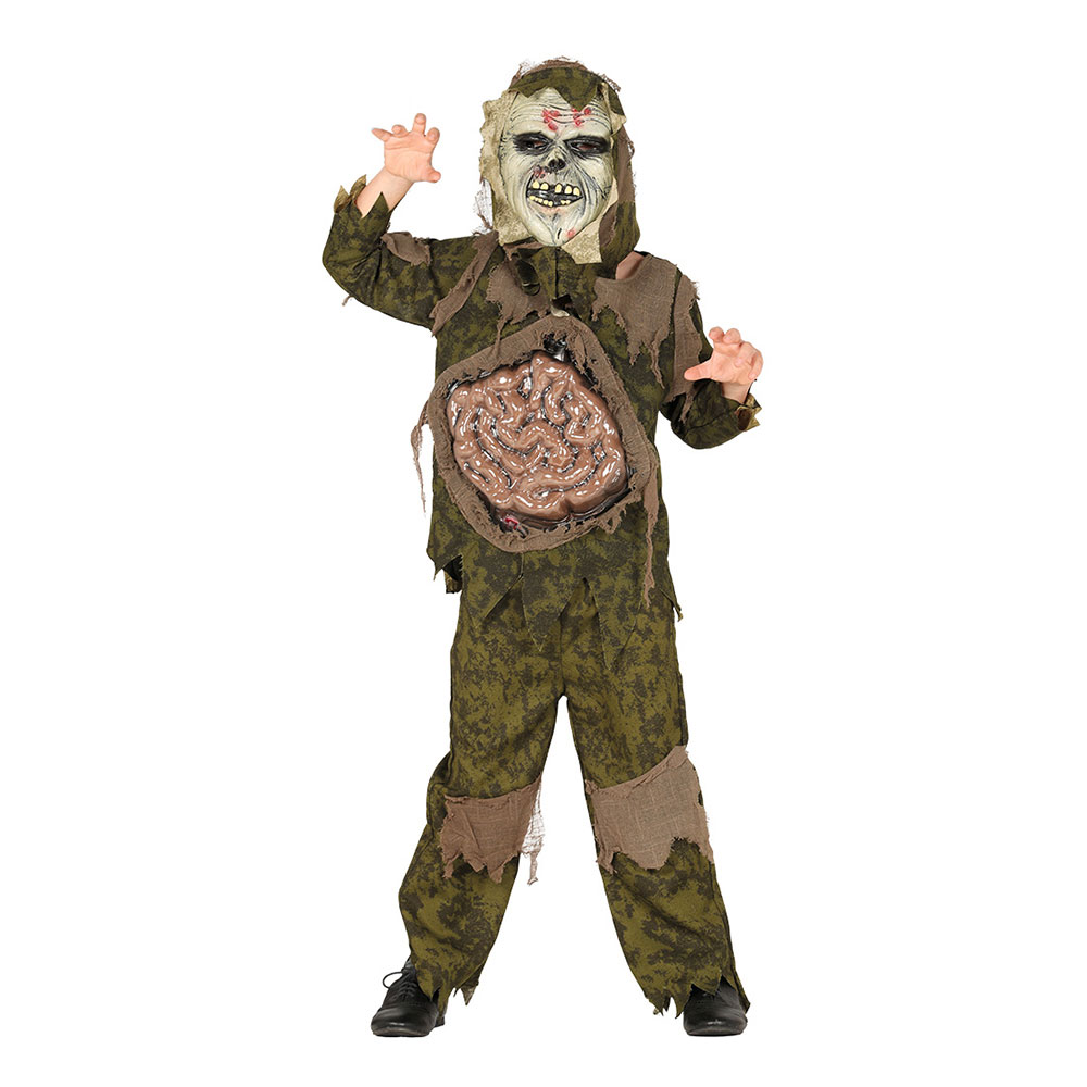 Zombie Kamouflage Barn Maskeraddräkt - Small