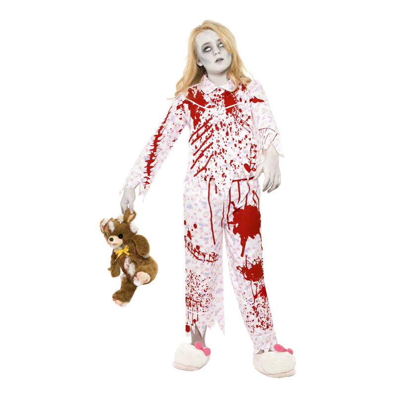 Zombieflicka i Pyjamas Barn Maskeraddräkt - Large